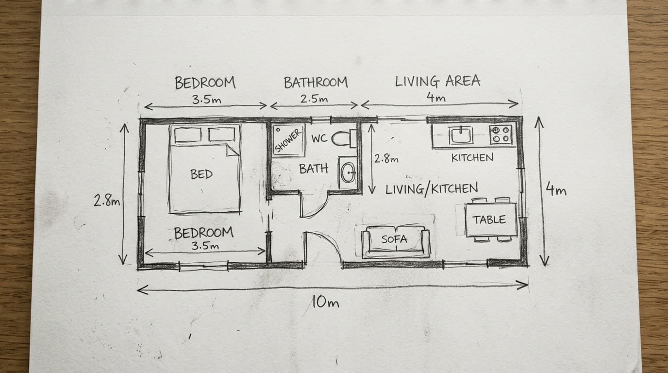 Muster Skizze Grundriss Tiny House